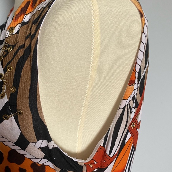 Cache Black, Tan & White Animal Print Dress Excellent Medium Size - Picture 4 of 8